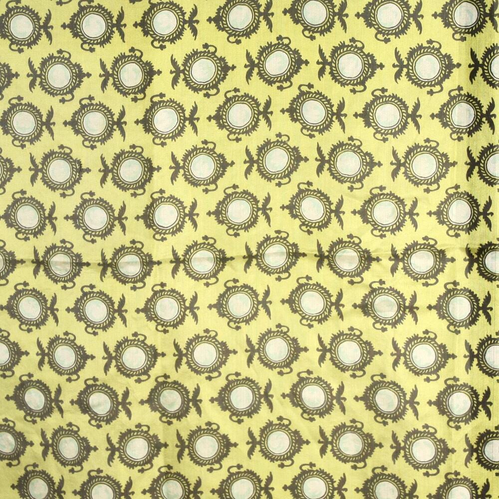 Vintage Adoronce Silk Scarf Yellow Graphic Medallion Pattern 31x34 – Hey Viv - Picture 5 of 6